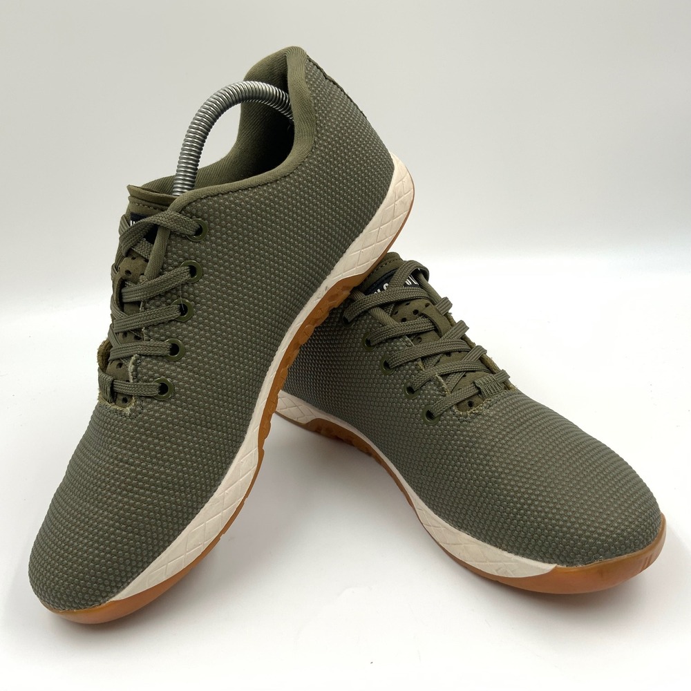 NOBULL Trainer Army Green SuperFabric Men 9 Women 10.5 Cross Training Shoes Gum